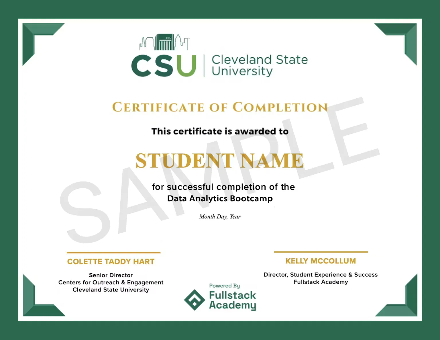Cleveland Data Certificate