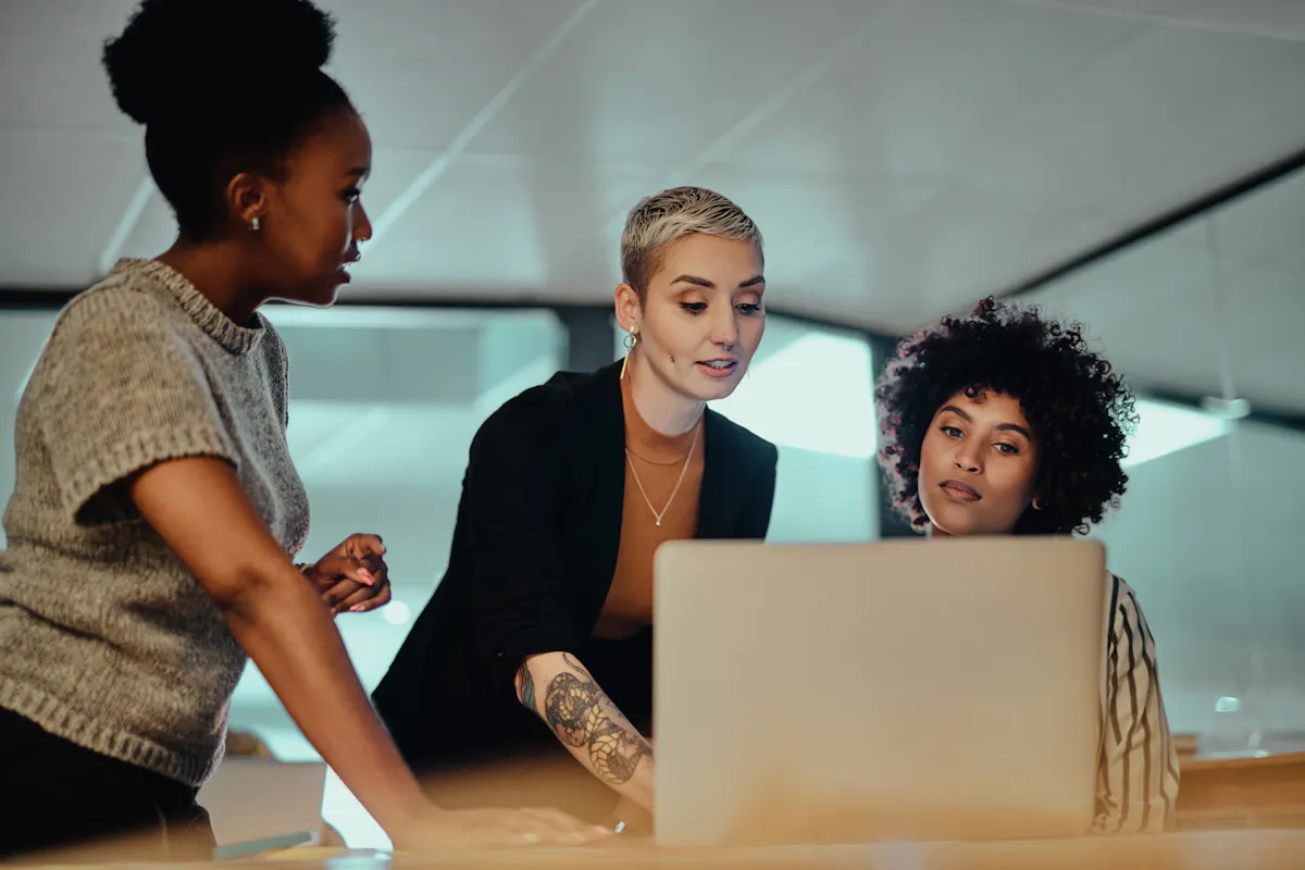 Group of women working in tech