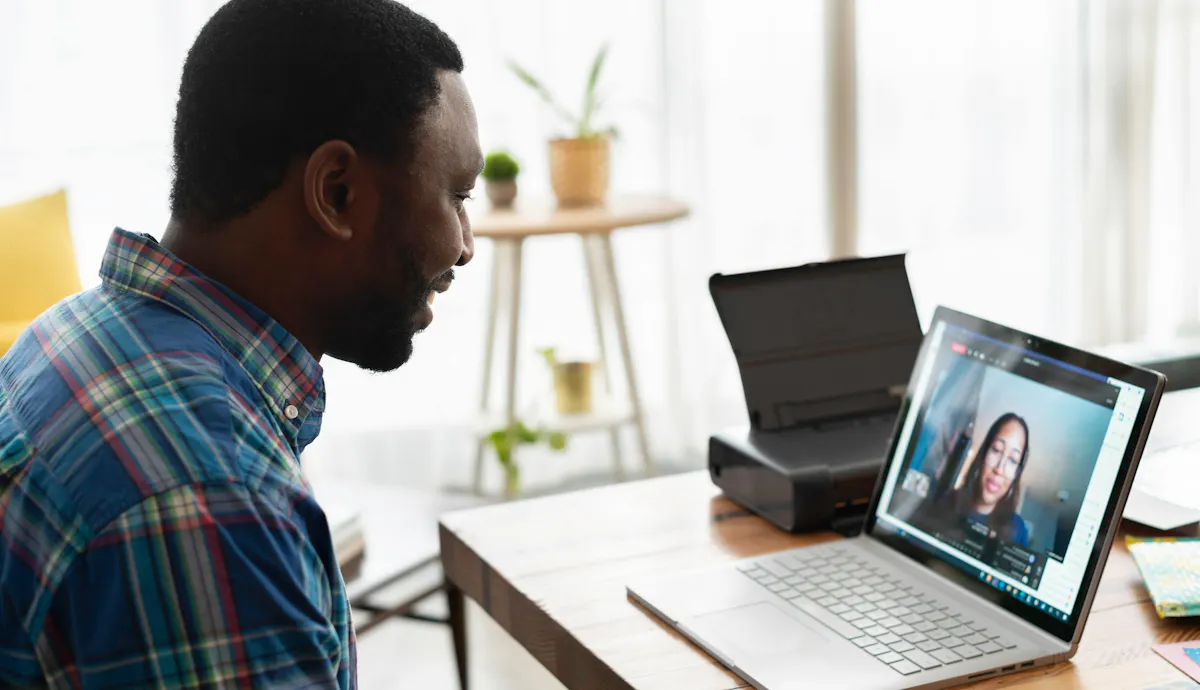 Man learning remotely