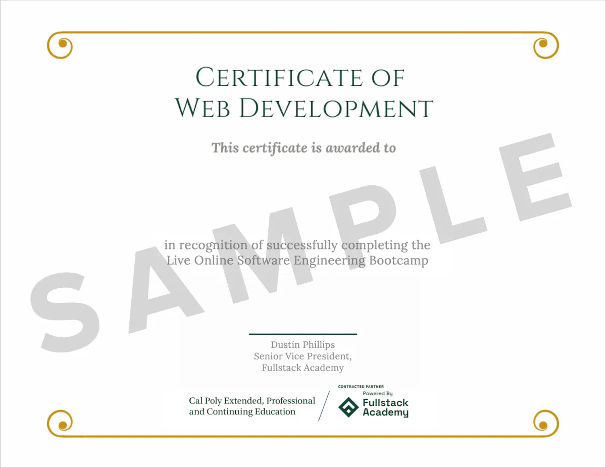 Sample Cal Poly E Pa CE Web Dev Certificate