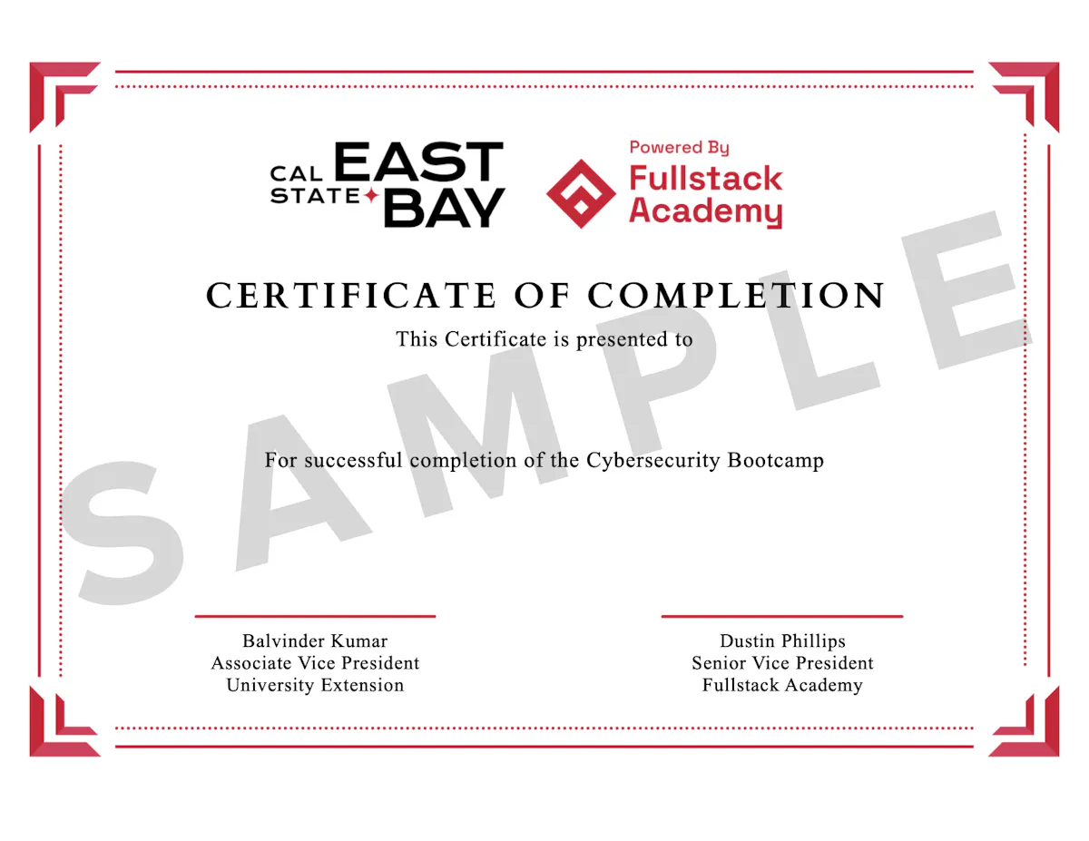 Sample Cal State East Bay Cybersecurity Certification