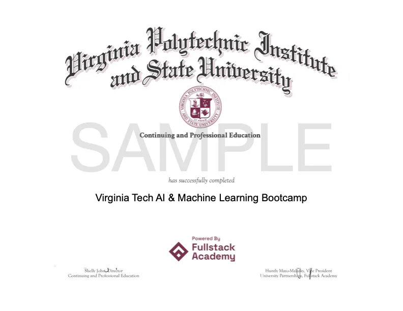 VPI AI ML Certificate Sample