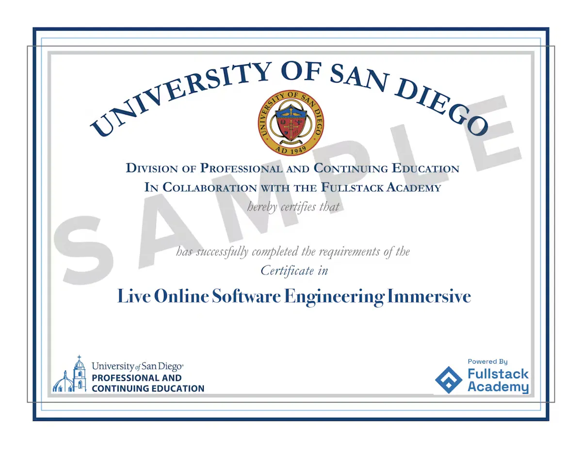 USD Software Engineering Certificate